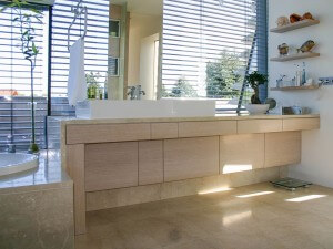 Badezimmer modern Eiche weiss