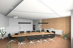 3D Planung Besprechungsraum Büroumbau Wien